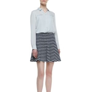Theory Lyerly Flared Striped Knit Skirt